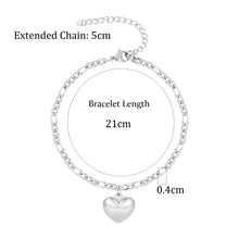 Load image into Gallery viewer, &quot;Sweet Heart Charm&quot; Ankle Bracelet - Anklet - Stainless Steel
