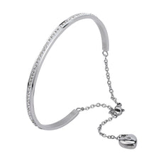 Load image into Gallery viewer, Beautiful Stainless Steel Adjustable Heart Dangle Clasp Bangle
