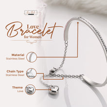 Load image into Gallery viewer, Beautiful Stainless Steel Adjustable Heart Dangle Clasp Bangle
