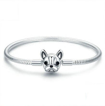 Load image into Gallery viewer, Sterling Silver Puppy Clasp Snake Bangle Bracelet
