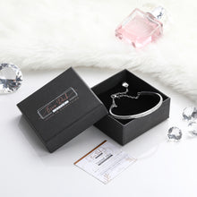 Load image into Gallery viewer, Beautiful Stainless Steel Adjustable Heart Dangle Clasp Bangle
